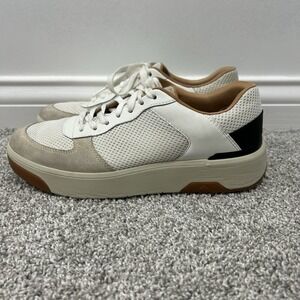 Fitflop Women's Rally Evo Leather/Mesh/Suede Sneakers Urban White Black Size 7.5